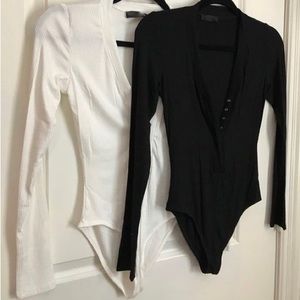 Ivory Snap Front Closure Bodysuit Size Large